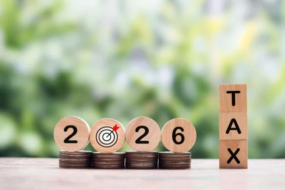 blocks that say 2026 tax and the 0 is a bullseye.