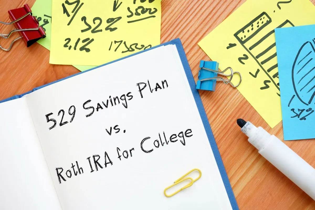 A 529 Plan Isn't Your Only Option. Here's 7 More Ways to Save for Education. 4 Roth IRA vs 529 plan marker notes paperclips 1200