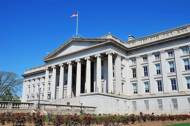 US Treasury Department bonds flag