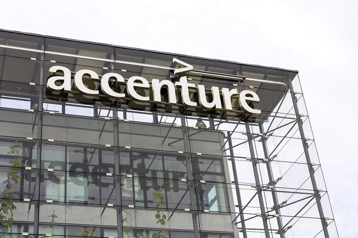 9 of Wall Street's Favorite Tech Stocks Right Now 8 the accenture logo on the side of a building.