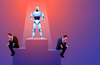 Illustration portraying the looming AI threat