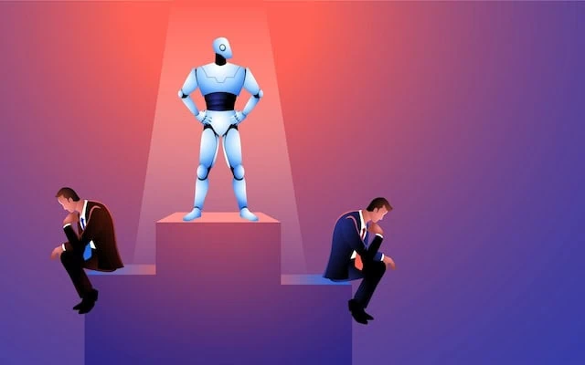 Illustration portraying the looming AI threat