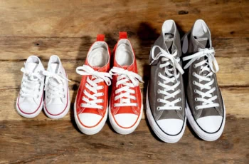 small medium and large pairs of shoes.