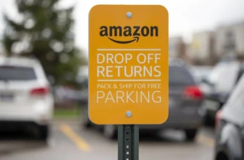 amazon drop off returns parking sign 1200