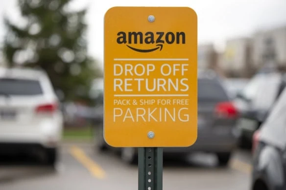 amazon drop off returns parking sign 1200