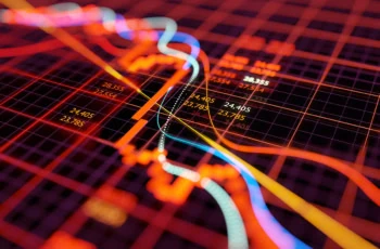 stock chart concept showing prices going down.