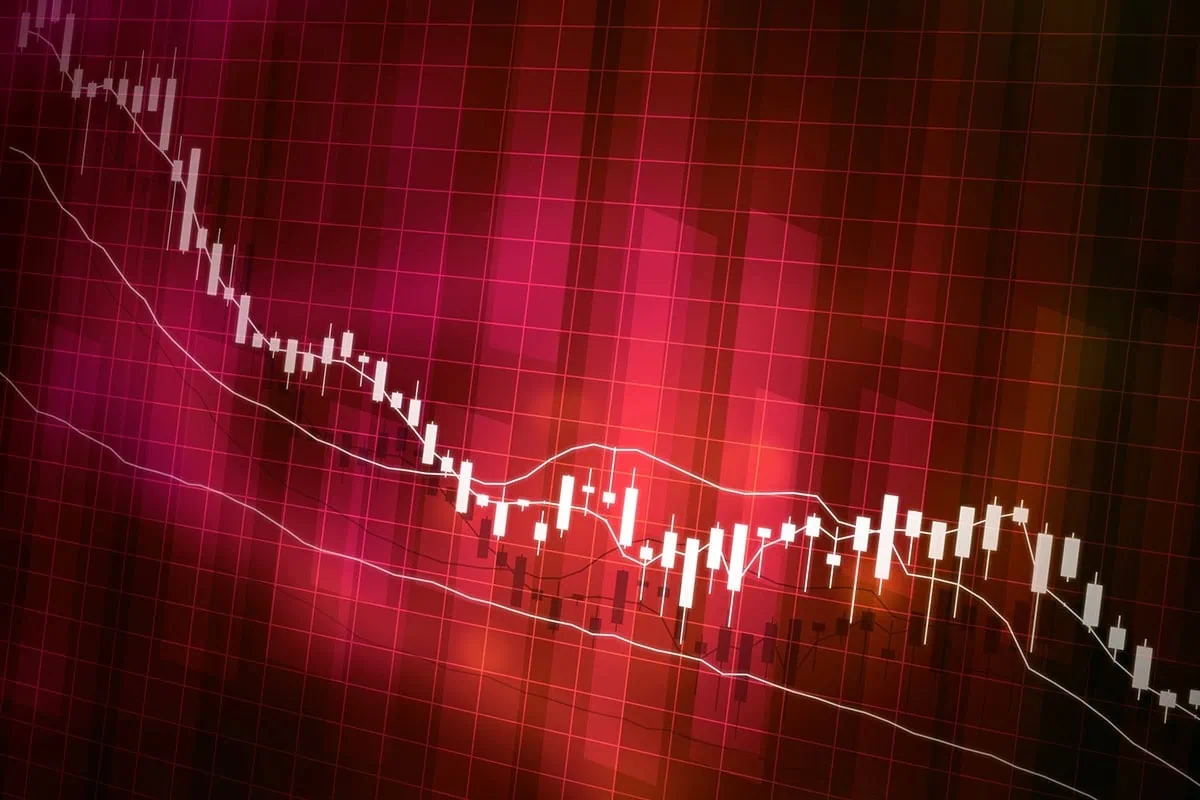 Scared of Stagflation? Here's How You Can Prepare 2 concept art of a bearish stock chart.