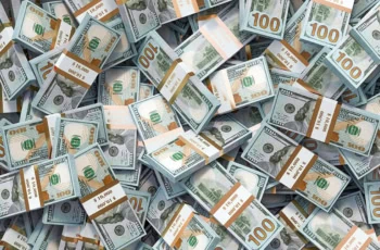 a pile of hundred dollar bills.