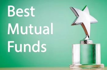 A silver trophy against a green background with the text best mutual funds.