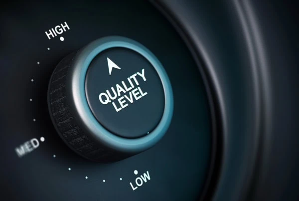 a quality dial that is set to high.