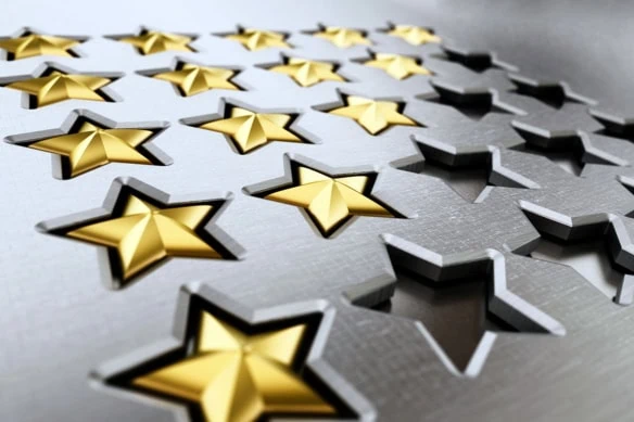 a rating table with 1 2 3 4 and 5 stars.