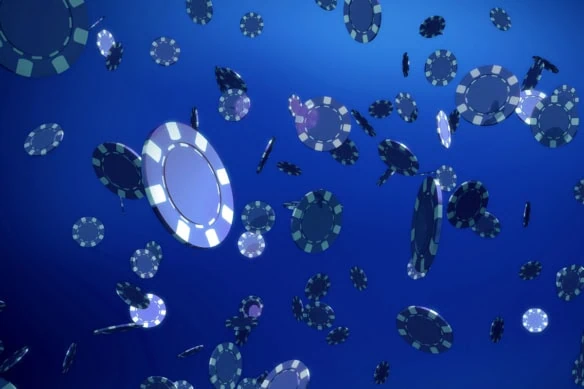 blue poker chips.