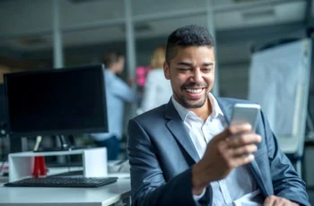 businessman investor smartphone investing app 1200