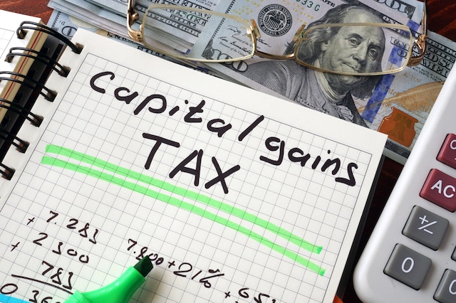 capital gains tax written notebook