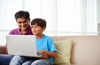 child parent kid laptop account computer