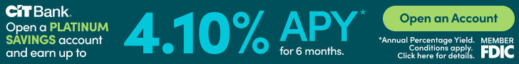 Zero Effort, Real Cash: 8 Apps Offering Instant Sign-Up Bonuses 22 CIT Bank Platinum Savings banner.