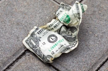 crumpled dollar bill dollar store 1200