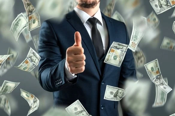 dividend growth cash thumbs up suit 1200