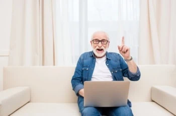 elderly man remembering idea