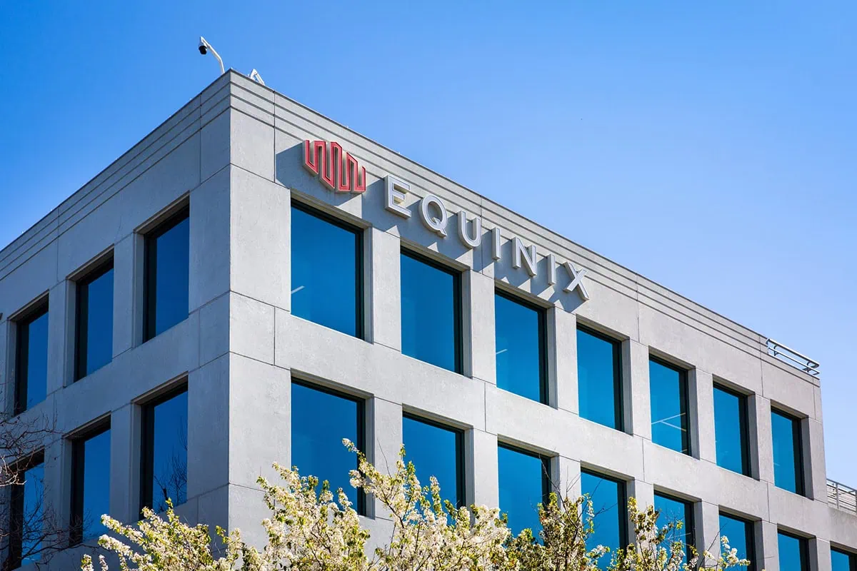 equinix sign on the side of an office building.