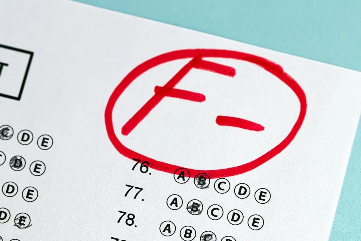 8 Tips to Improve Your Financial Literacy 2 An F-minus grade on a test.