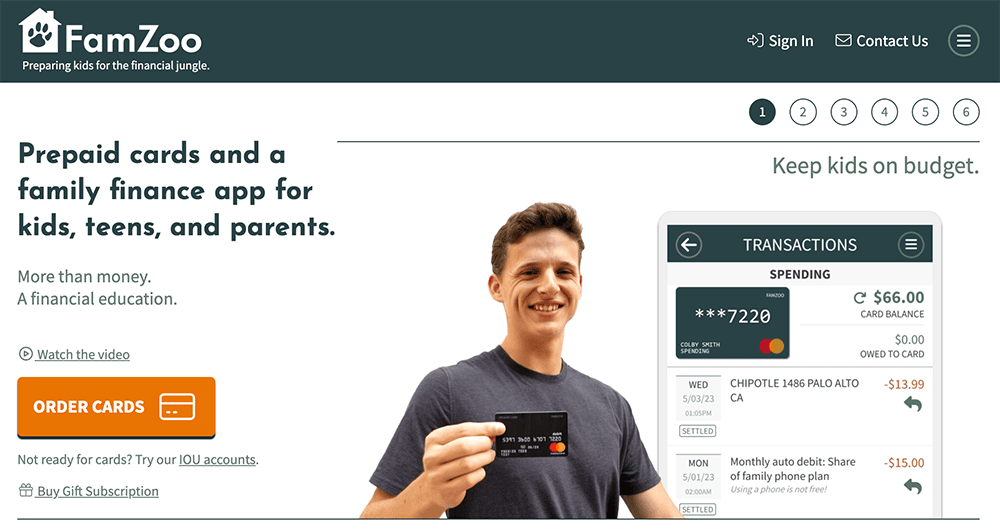 Plastic Pioneers: The Best Cards to Help Your Kids Master Digital Money Early 17 FamZoo homepage.