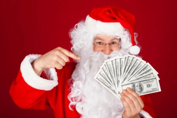 give cash for holiday gifts santa