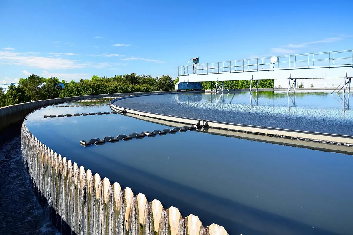 a large wastewater treatment plant.
