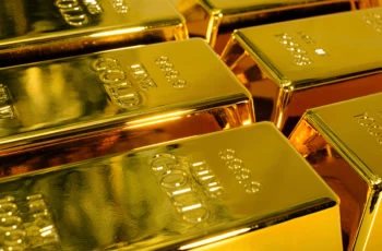 gold bars shown very close.