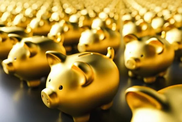 gold piggy banks saving 1200