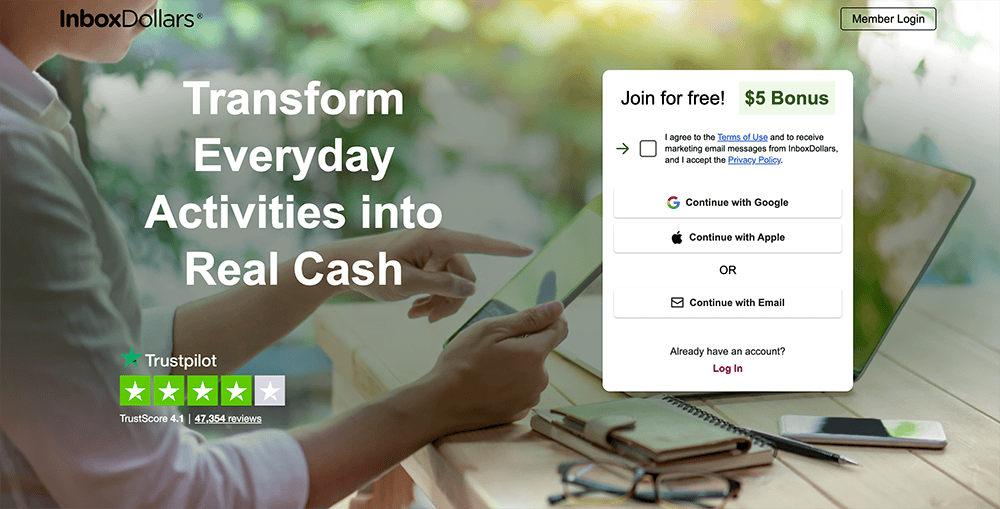 inboxdollars homepage.