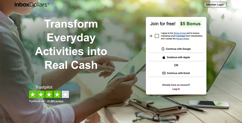 inboxdollars homepage.