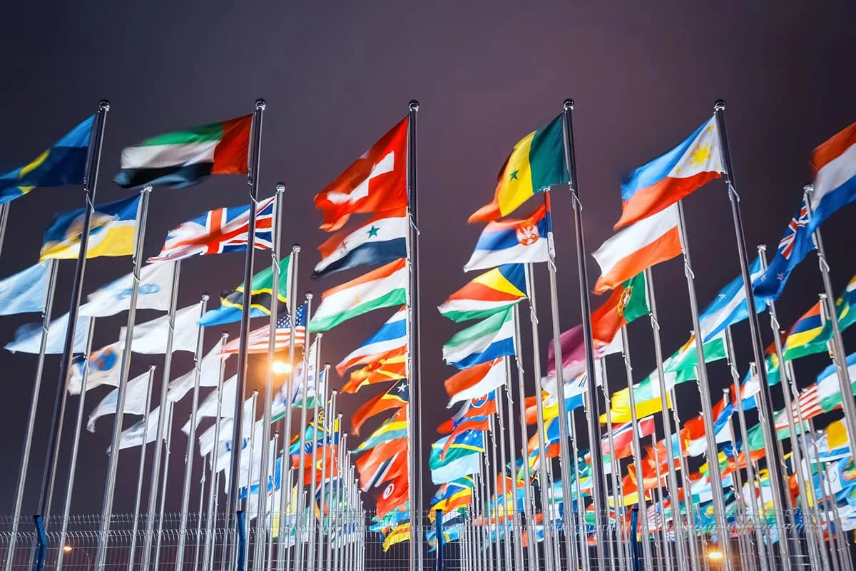 national flags of countries all over the world.