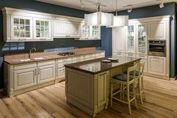 a kitchen with new cabinetry.