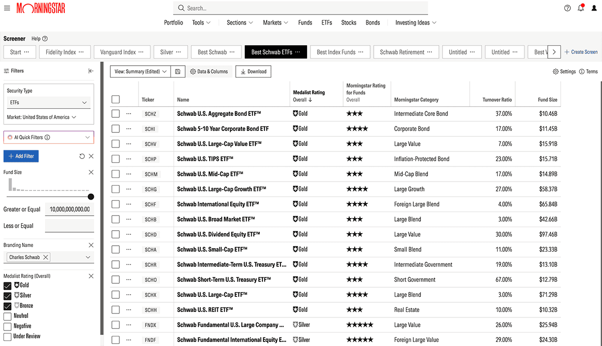 Morningstar Investor Review: A Top Research Tool for Long-Term Investors 7 Morningstar Investor screener screenshot.