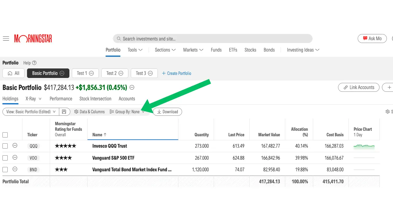 The Rebalancing Blueprint: A Simple Guide to Rebalancing Your Portfolio 3 screenshot of morningstar investor.