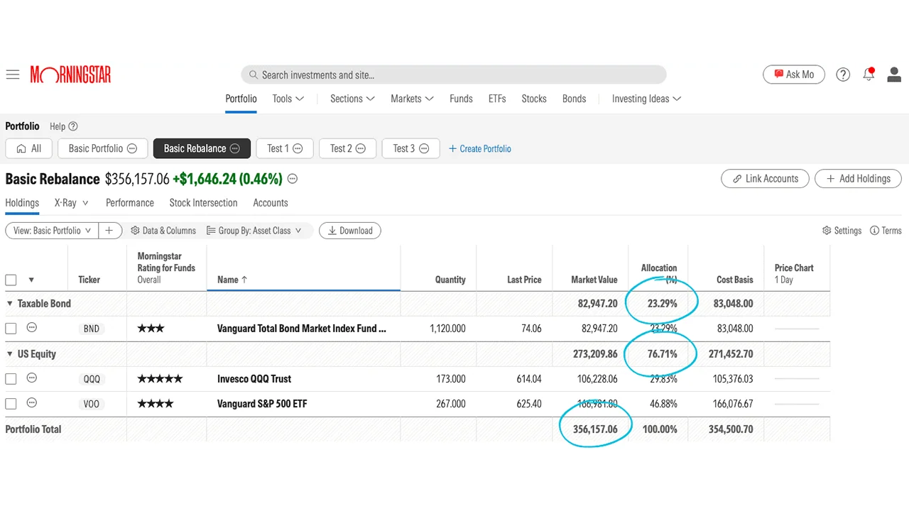 The Rebalancing Blueprint: A Simple Guide to Rebalancing Your Portfolio 8 screenshot of morningstar investor.