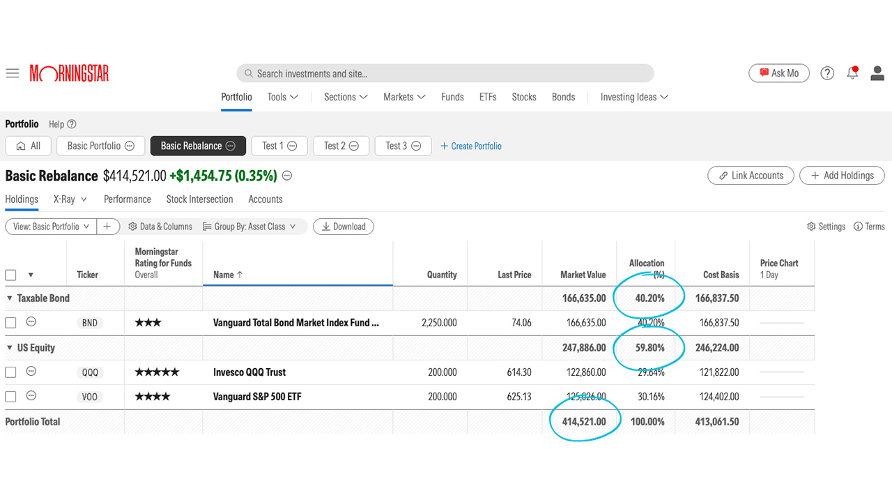 The Rebalancing Blueprint: A Simple Guide to Rebalancing Your Portfolio 9 screenshot of morningstar investor.