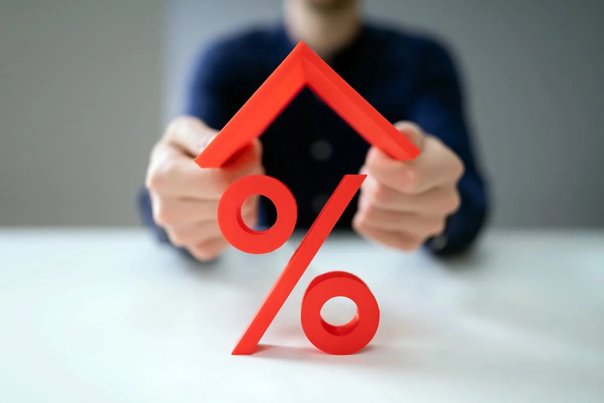 concept art of a roof over a percent sign.