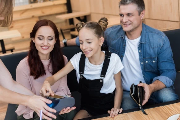 mother father daughter child credit debit card