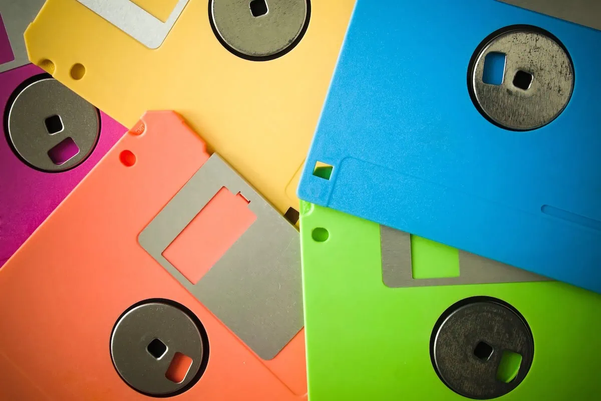 old technology floppy disks 1200