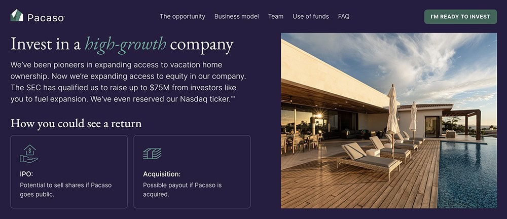 pacaso homepage.