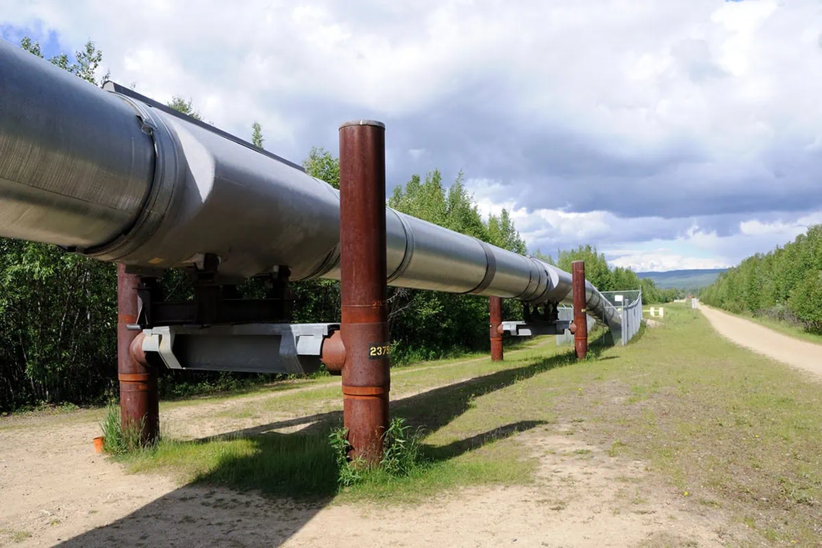 an oil pipeline in north america.