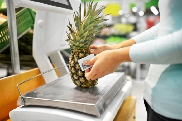 pineapple bar code price weighing grocery 1200