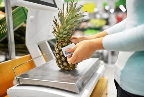 pineapple bar code price weighing grocery 1200