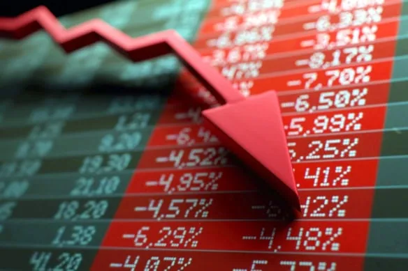 recession stagflation down graph losses crash 1200