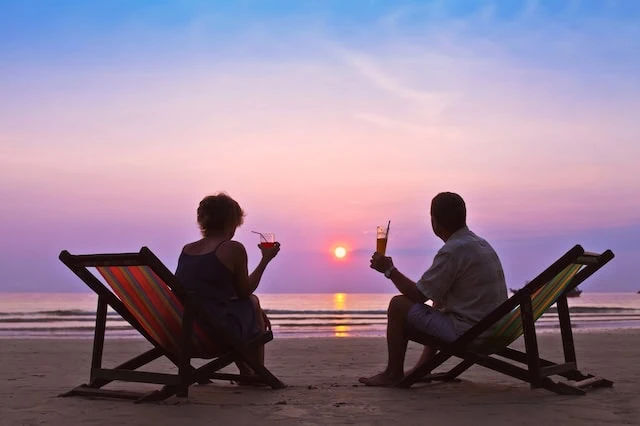 retirement longevity beach senior sunset