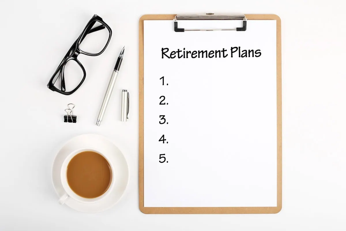 retirement planning clipboard coffee to do 1200