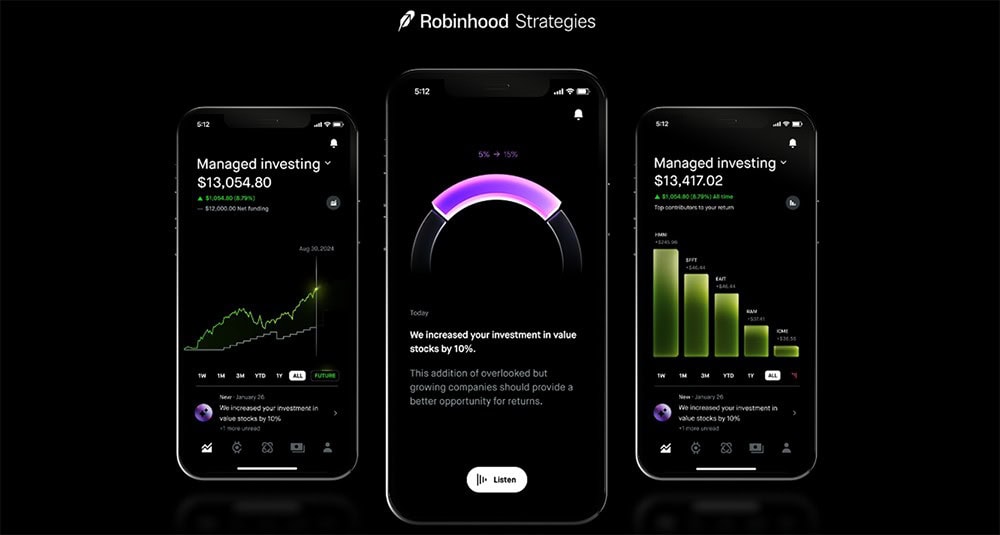 a screenshot of the robinhood strategies page.