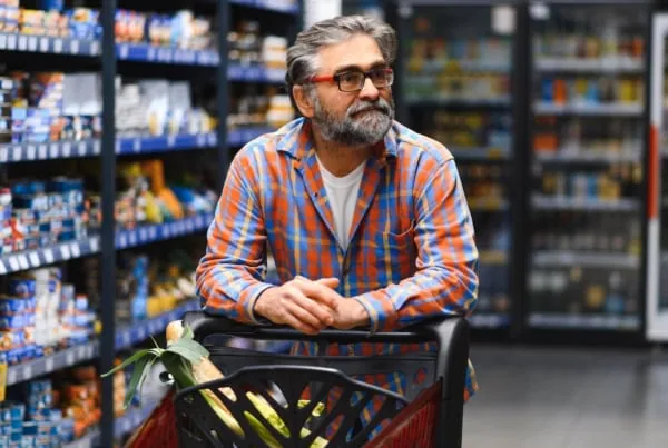 senior grocery chain shopping cart.